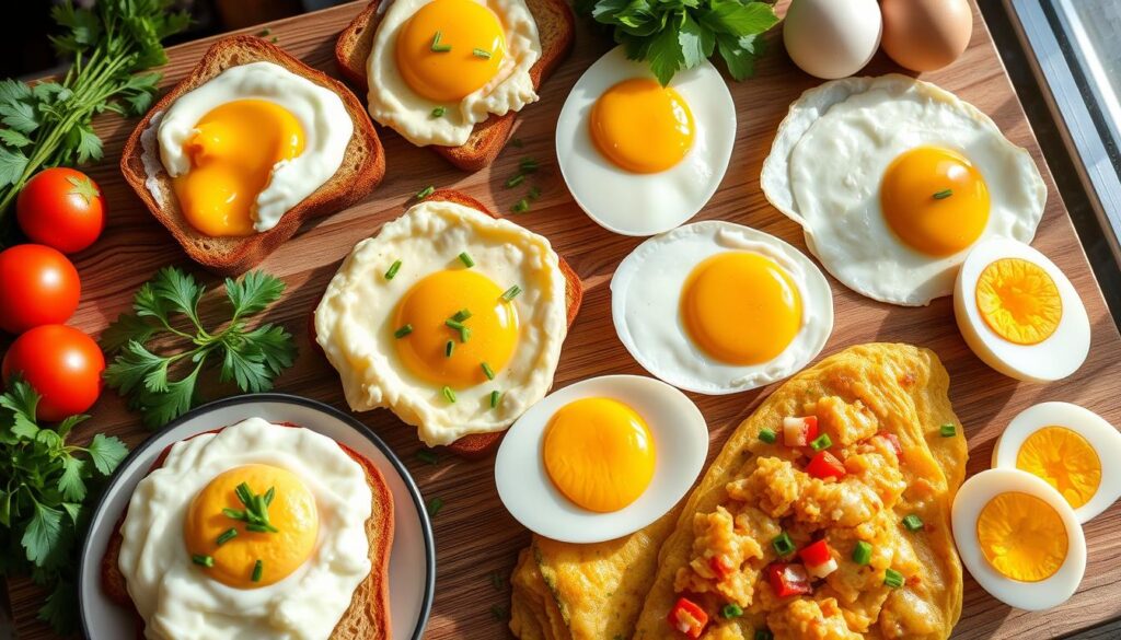 What are the different types of breakfast eggs?